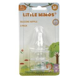 Ddi 2345228 Little Mimos Regular Bottle Silicone Nipple - Medium Flow - Case of 144 - Pack of 3