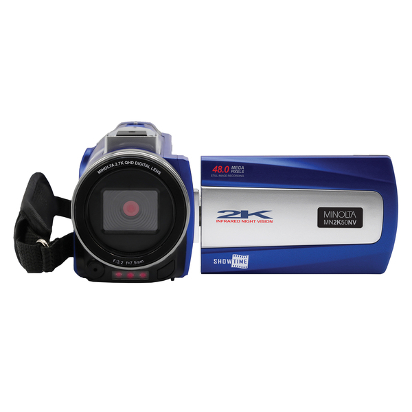 Minolta MN2K50NV-BL 2.7K Quad HD 16x Digital Zoom IR Night Vision Video Camcorder&#44; Blue