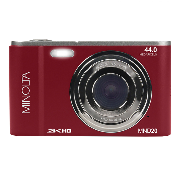 Minolta MND20-R 44 MP 2.7K Ultra HD Digital Camera&#44; Red