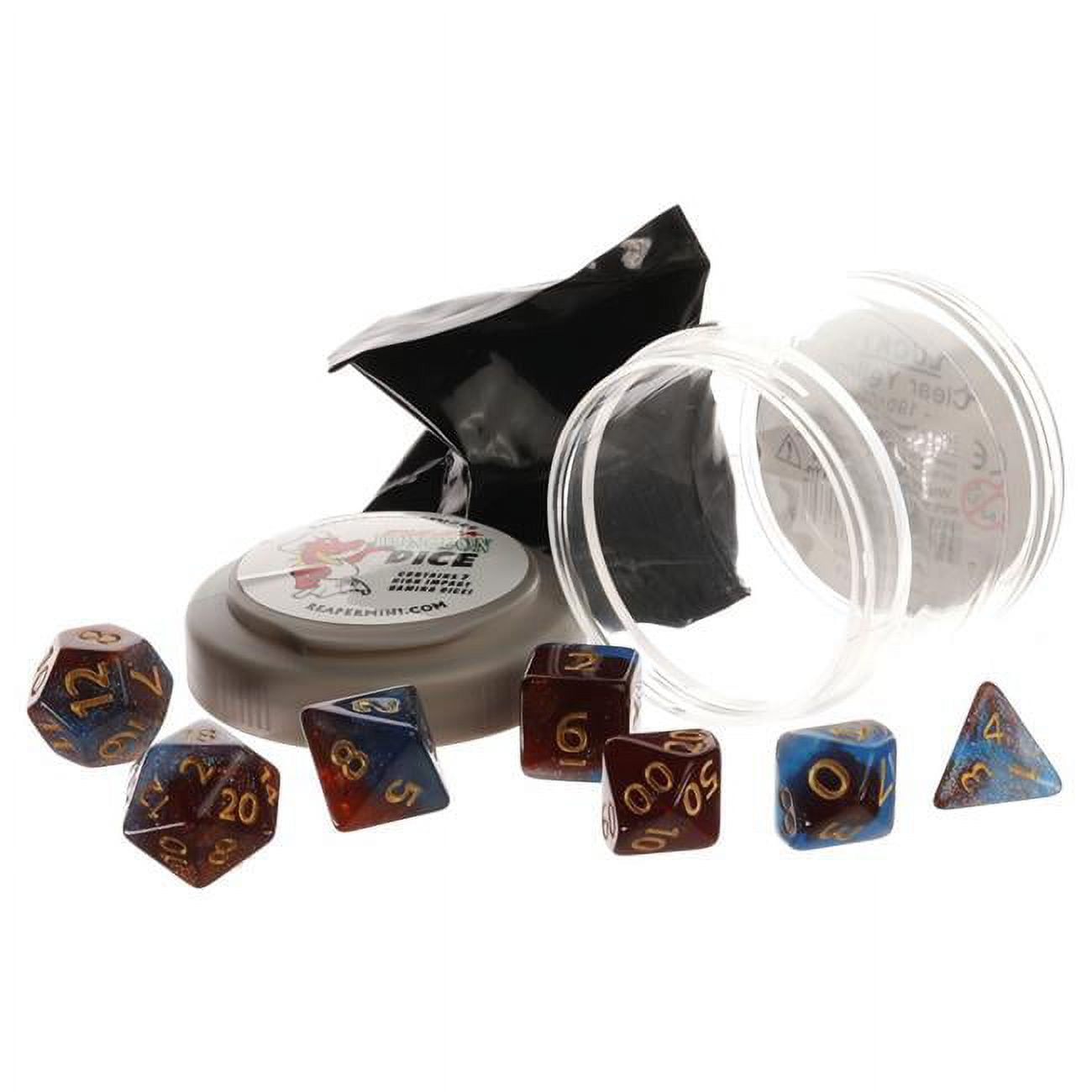 Reaper Miniatures REM19032 Pizza Dungeon Dice&#44; Red & Blue Nebula