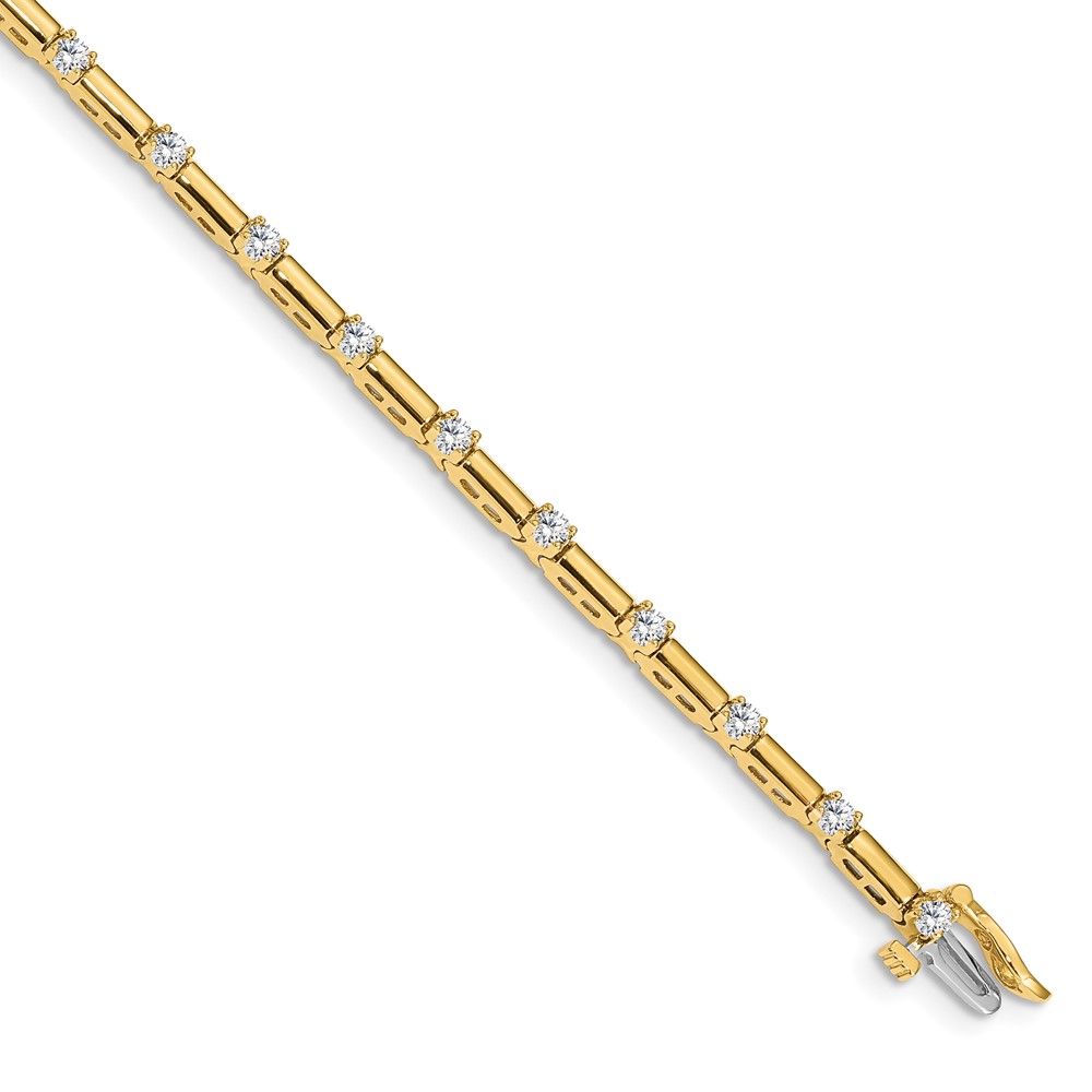 Bagatela 14K 2.4 mm Diamond Bar Link Tennis Mounting Bracelet
