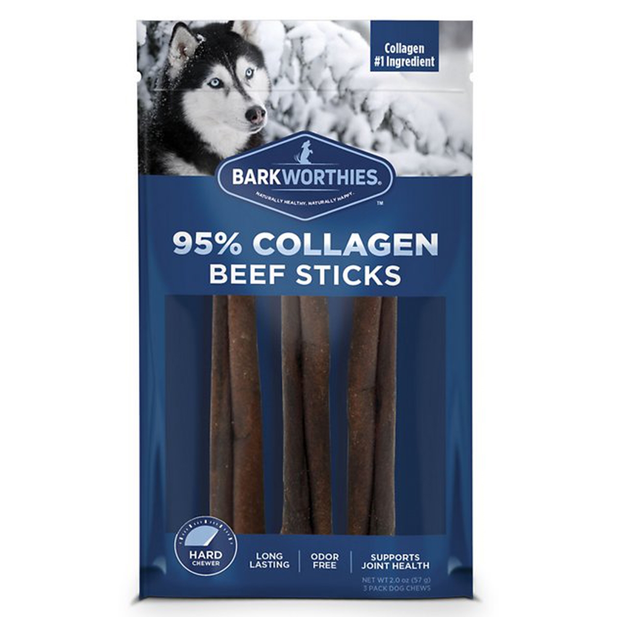 Barkworthies 840139124266 6 in. Collagen Beef Sticks for Dog, 50 Count