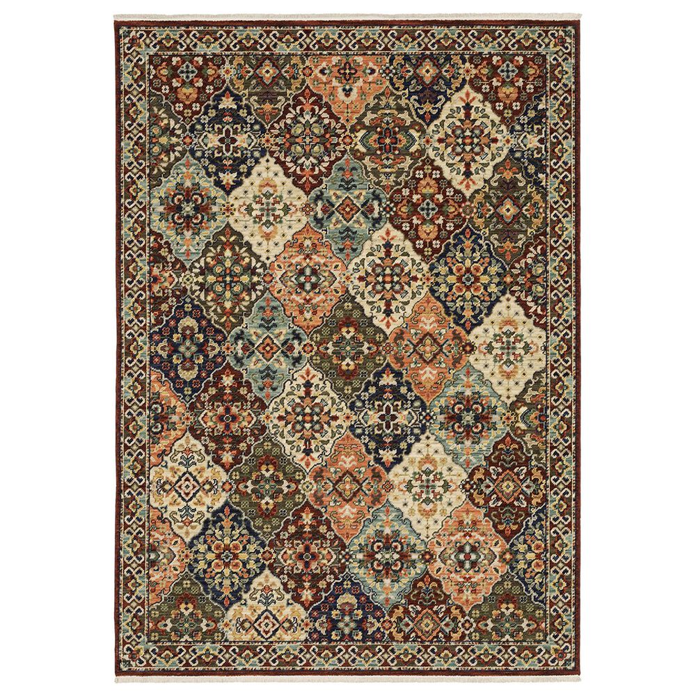 Oriental Weavers L050X6200296ST 6 ft. 7 in. x 9 ft. 6 in. Lilihan 050X6 Rectangle Traditional Area Rug&#44; Red