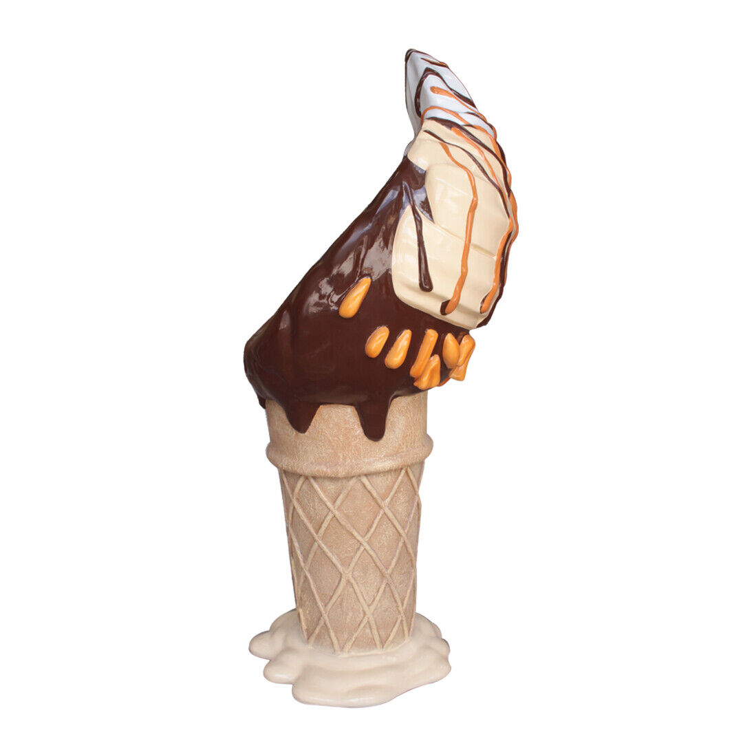 Queens of Christmas WL-ICECR-BARCH-SWRL 5 ft. Chocolate & Vanilla Ice Cream Cone Bar Chair
