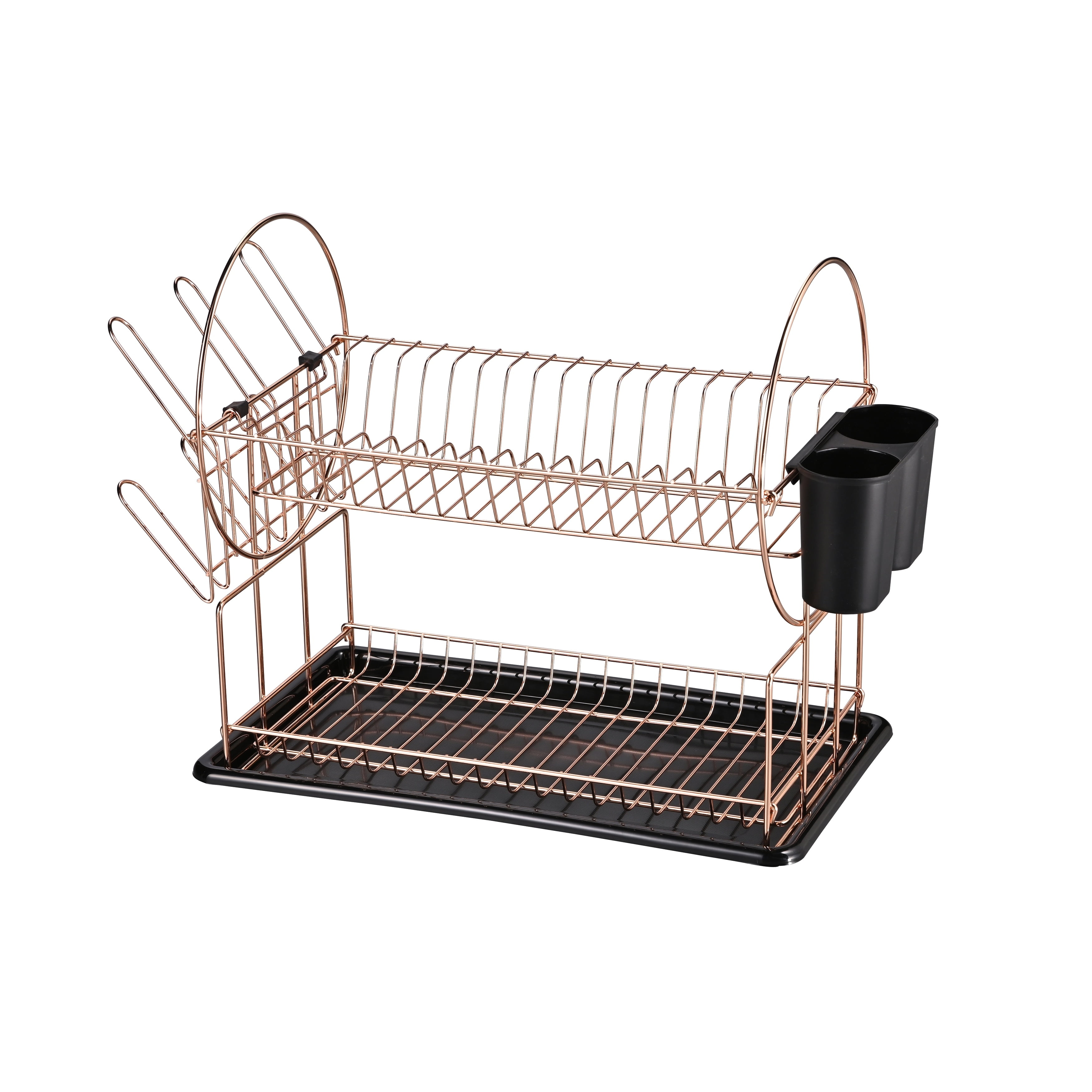 JIALLO SW2134RG Jiallo Stainless Steel 2-Tier dish rack with dripping tray (Rose Gold)