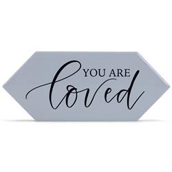 Dicksons TLPT13GY Unisex You Are Loved Tabletop Tile&#44; Grey - One Size