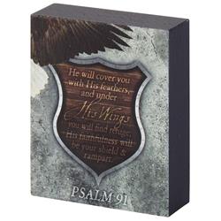 Dicksons TPLK34-312 3 x 4 in. Unisex Psalm 91 Eagle Tabletop Plaque&#44; Multi Color - One Size