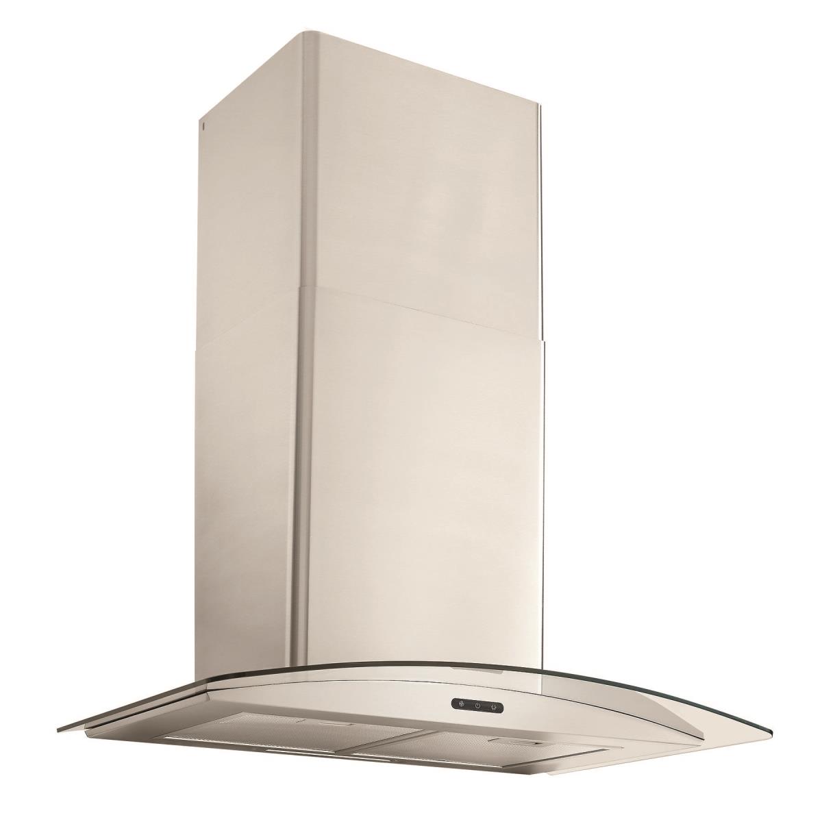 Broan EW4636SS 36 in. Convertible 400 CFM Curved Glass Wall-Mount Chimney Range Hood, Stainless Steel