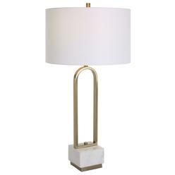 Passage 30180-1 Uttermost Passage Brass Arch Table Lamp&#44; Brushed Brass & White