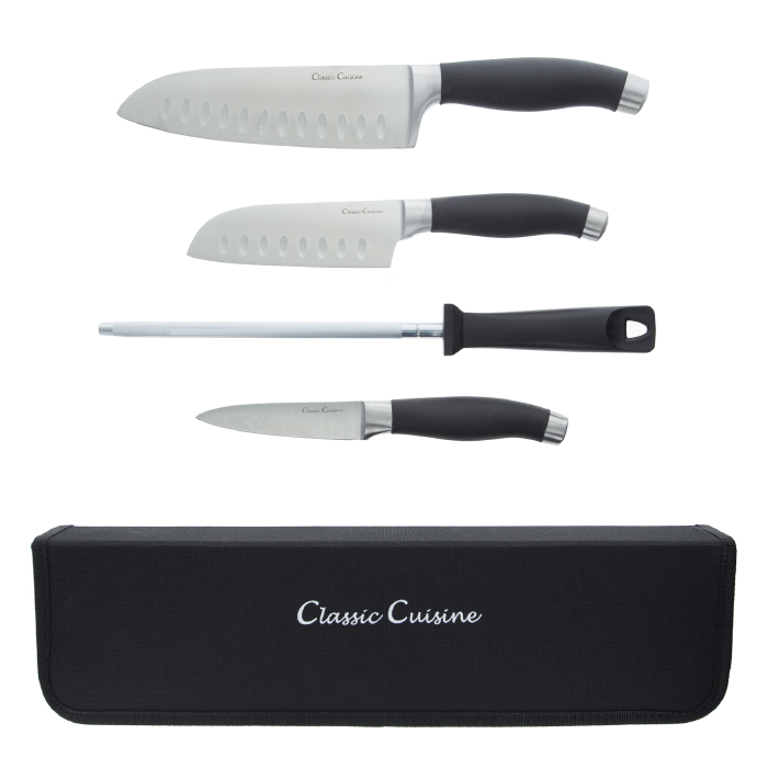 Classic Cuisine 82-25050 Professional Chef Stainless Steel Knife Set - 5 Piece