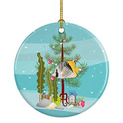 Caroline's Treasures CK4505CO1 2.8 x 2.8 in. Unisex Butterfly Fish Merry Christmas Ceramic Ornament