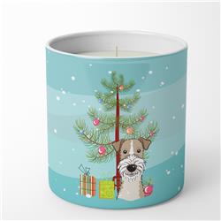 Caroline's Treasures BB1619CDL 3.75 x 3.25 in. Unisex Christmas Tree & Wire Haired Fox Terrier 10 oz Decorative Soy Candle