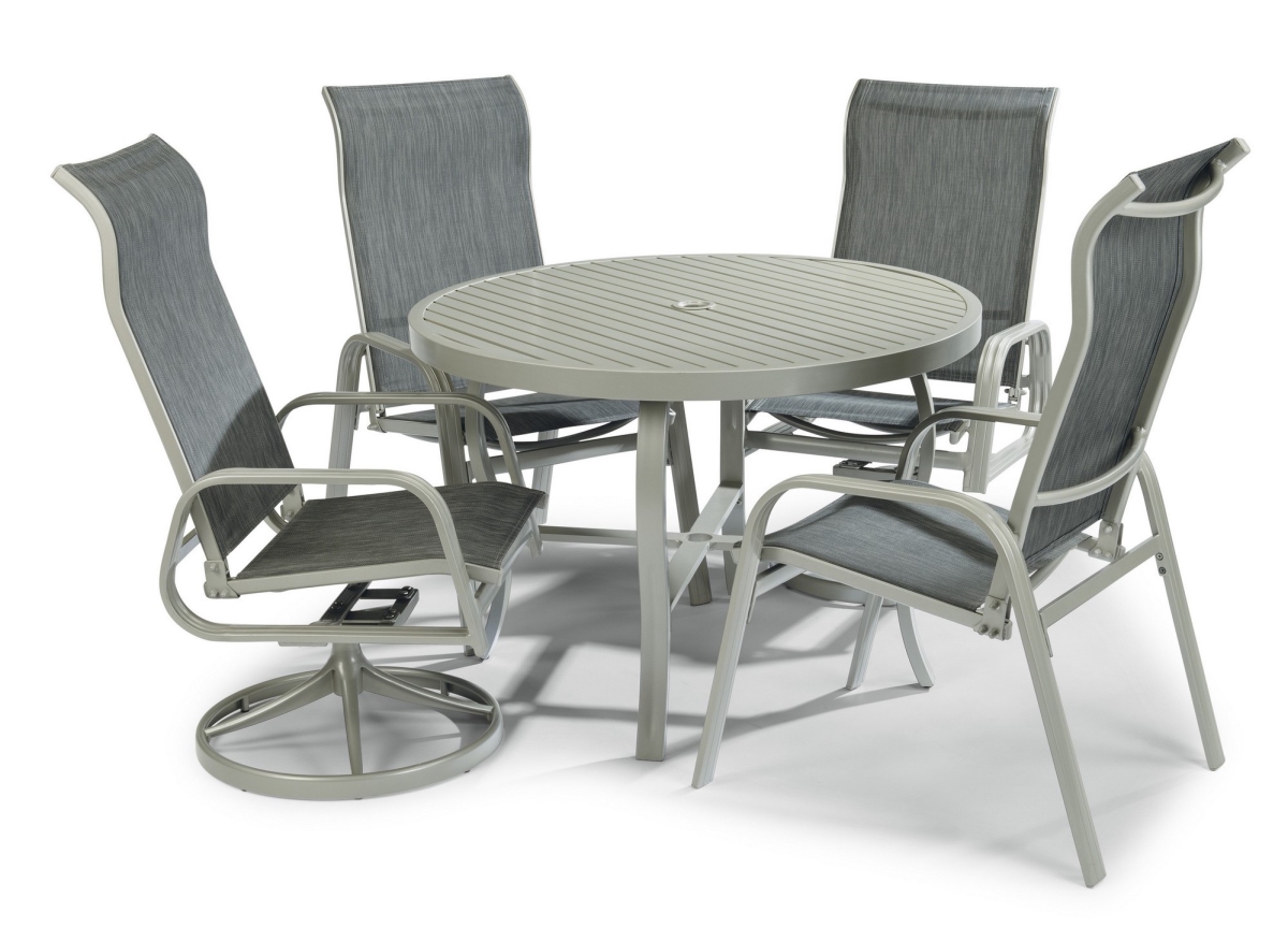 GSI Homestyles Homestyles 6700-3015 5 Piece Captiva Outdoor Dining Set, Gray - 28.75 x 42.5 x 42.5 in.