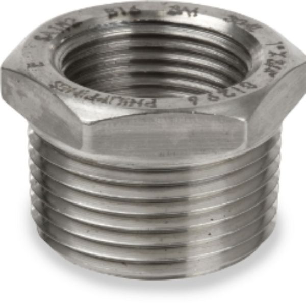 Anderson Metals Corporation Inc Anderson Metals 62517BAG 0.75 x 0.75 in. 304 Stainless Steel 150 Cast Threaded Hexagon Bushing - Heavy Pattern