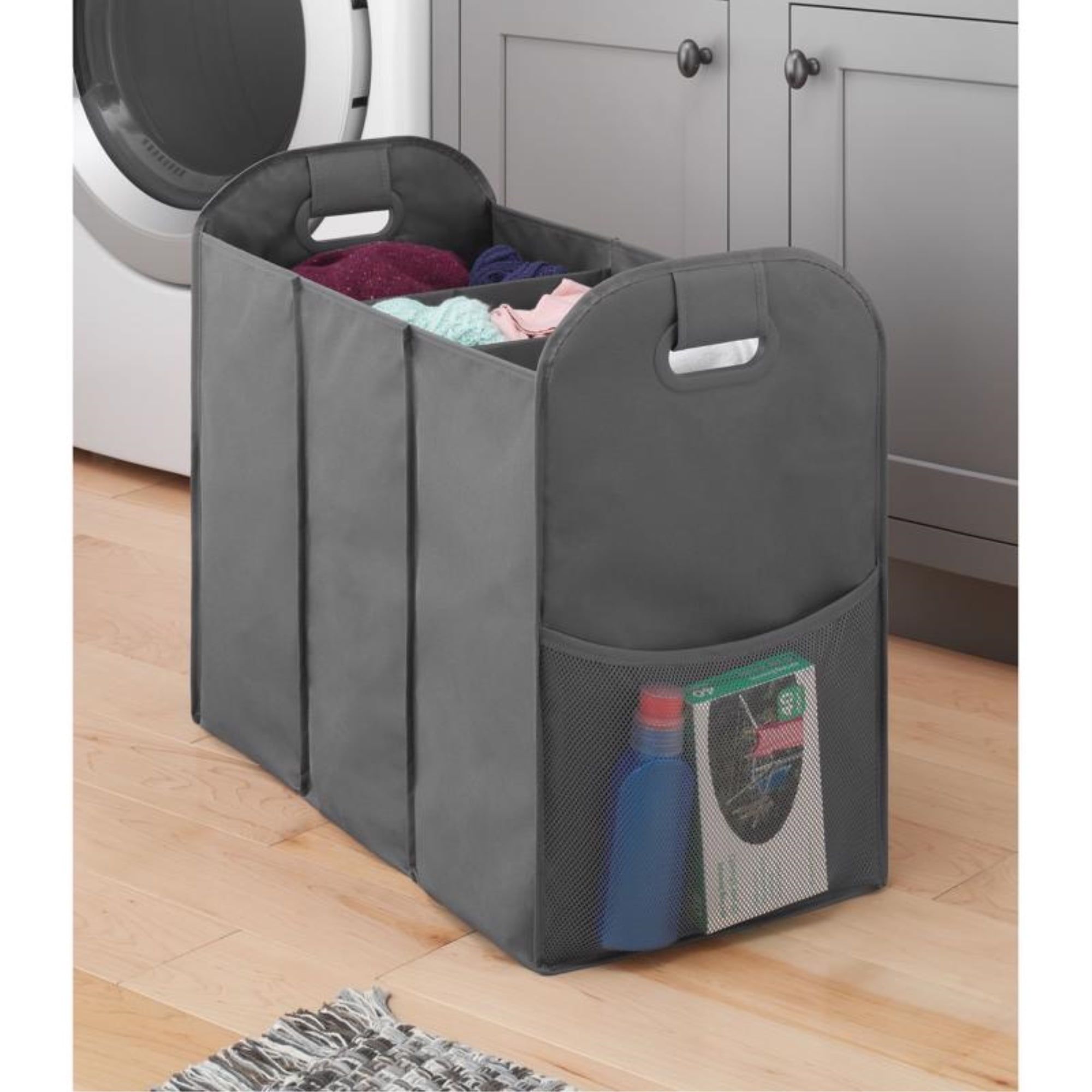 Whitmor 6046866 Gray Fabric Collapsible Hamper