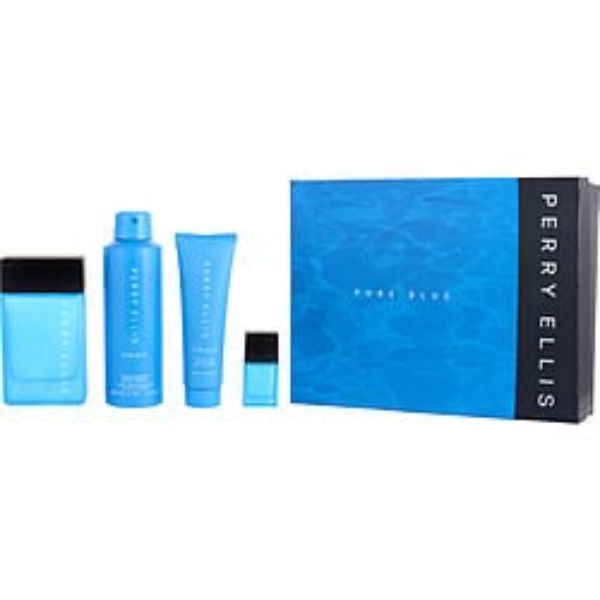 Perry Ellis 341278 Pure Blue Gift Set for Men - 4 Piece