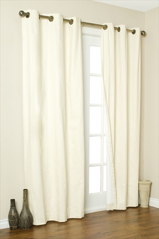 Commonwealth Home Fashions 70370-188-103-84 Thermalogic Insulated Solid Color Grommet Top Curtain Panel Pairs 84 in., Natural