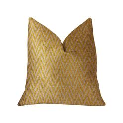 Plutus Brands Plutus Zun Rise Yellow and Beige Luxury Throw Pillow - Double sided  18" x 18"