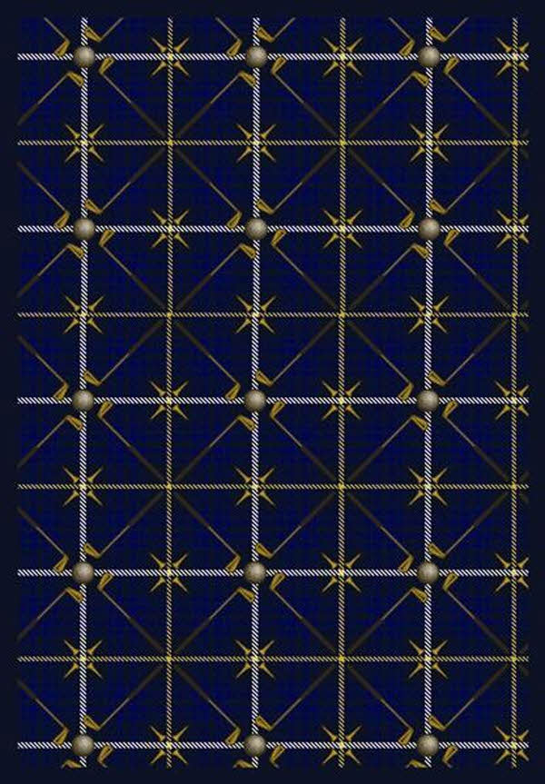 Joy Carpets 1524B-03 Saint Andrews Seaside Blue 3 ft.10 in. x 5 ft.4 in.  WearOn Nylon Machine Tufted- Cut Pile Sports Rug