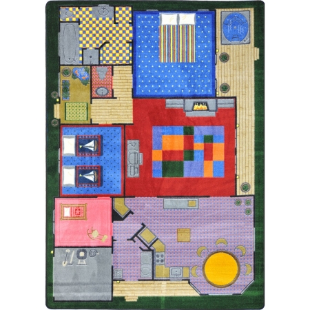 Back2Basics Kid Essentials Creative Play House Active Play &amp; Juvenile Rectangle Rugs  Multi Color - 5 ft. 4 in. x 7 ft. 8 in.