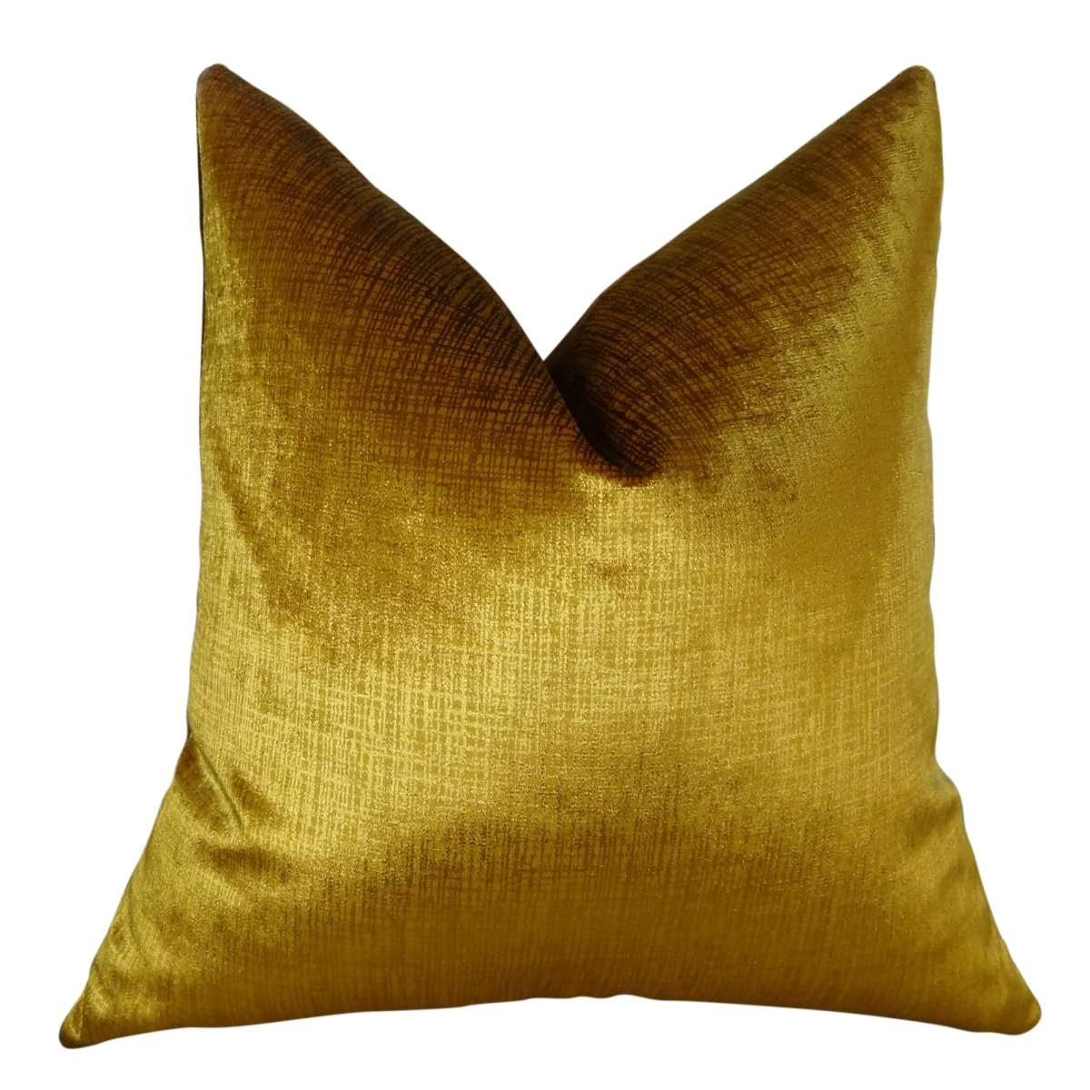 Plutus PB11249-1225-DP Lumiere Bronze Handmade Double Sided Throw Pillow, Gold - 12 x 25 in.