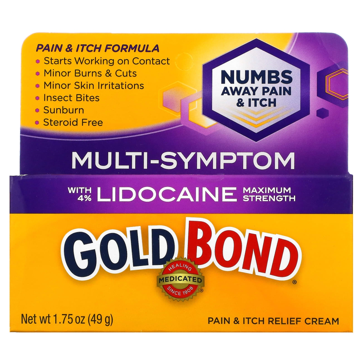 Gold Bond 788649 1.75 oz Medicated Pain & Itch Relief Cream