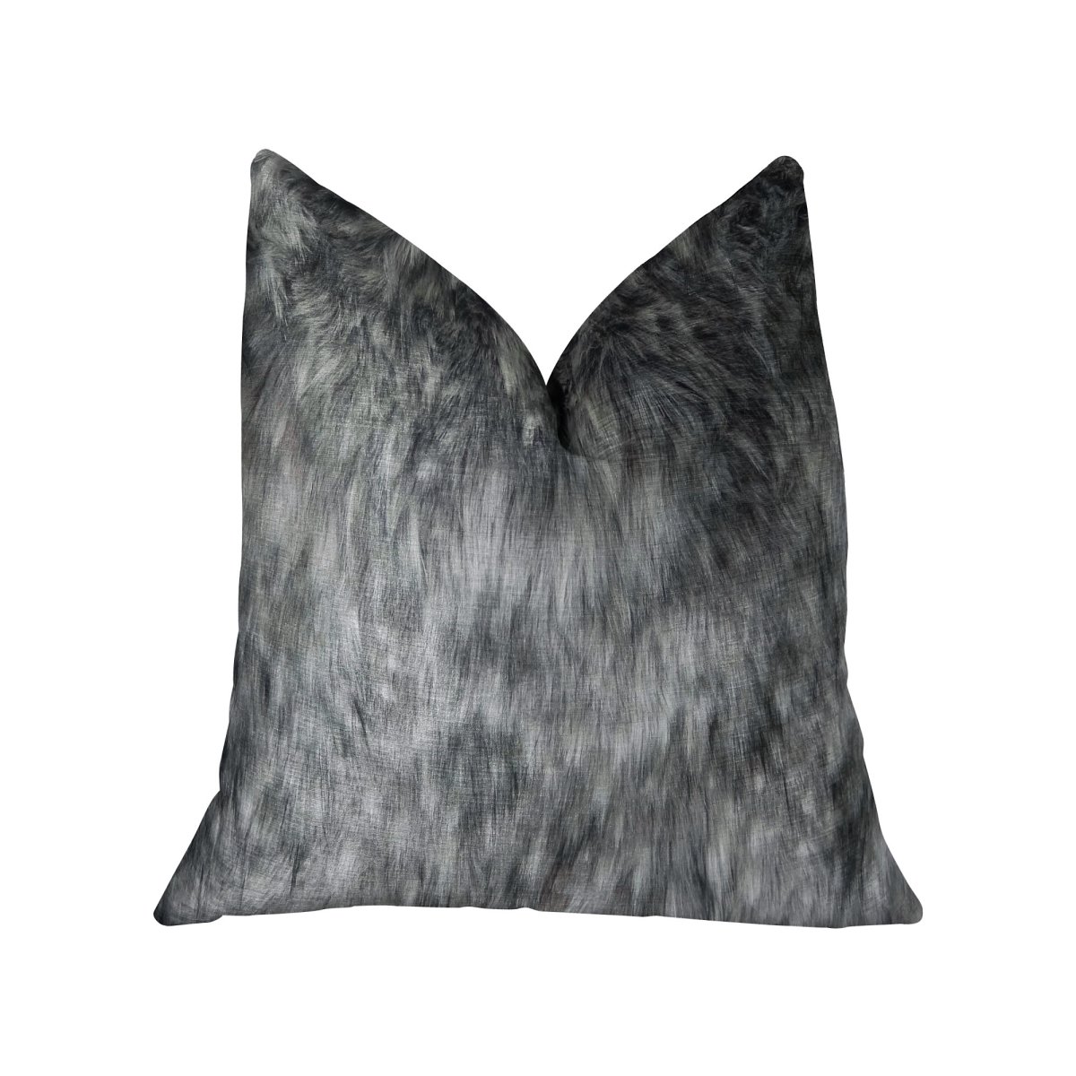 Plutus PBRAZ473-1220-DP Wild Gray Wolf Gray White Handmade Luxury Pillow&#44; 12 x 20 in.