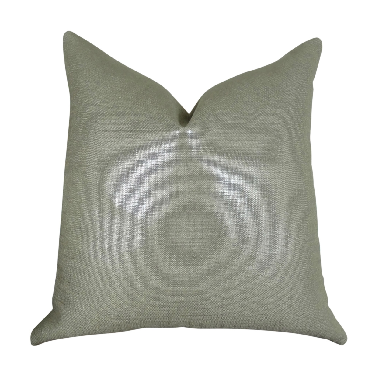 Plutus PB11394-2424-DP Glazed Linen Steel Handmade Throw Pillow, Grey - 24 x 24 in.