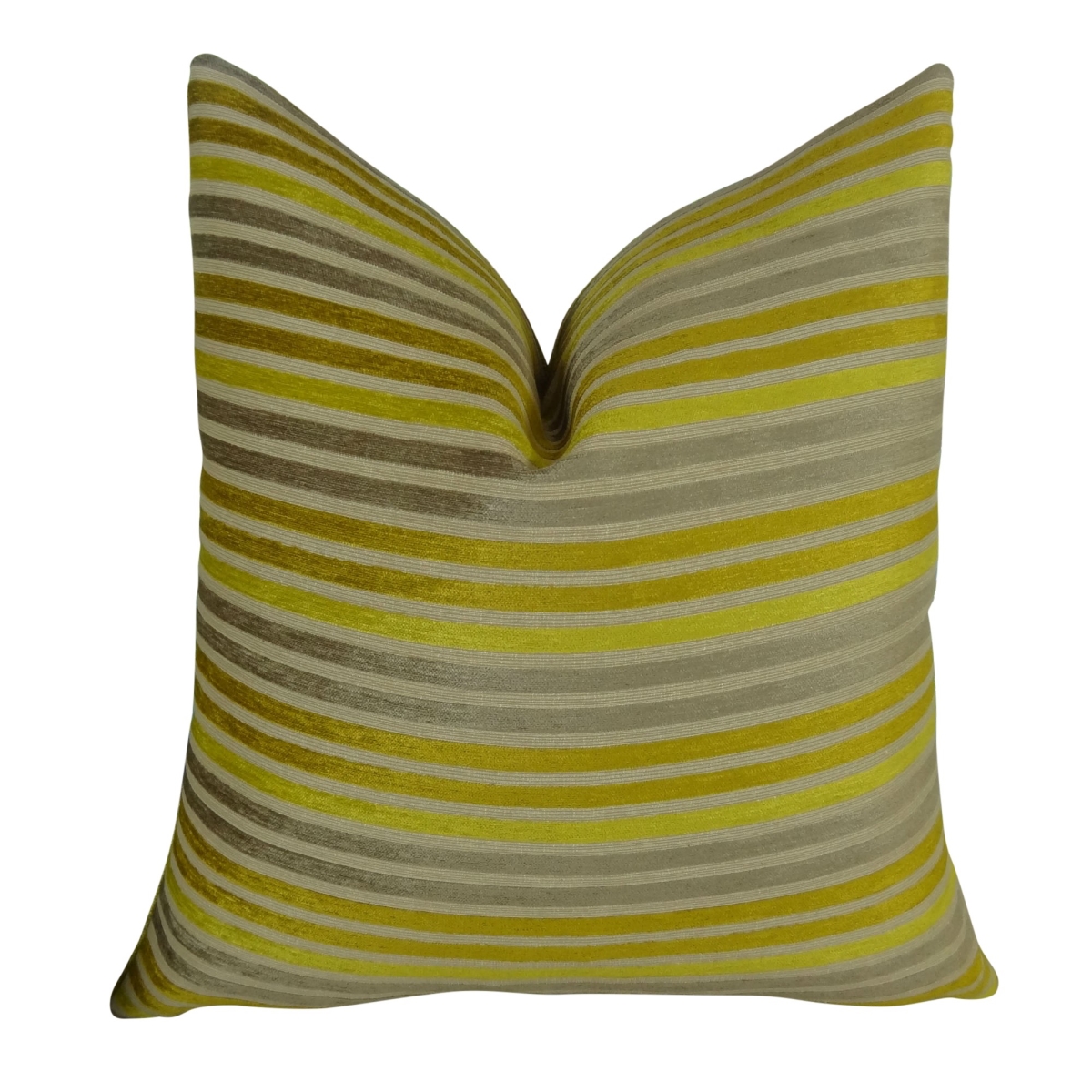 Plutus PB11214-2424-DP Fork Valley Handmade Double Sided Throw Pillow, Lime & Gray - 24 x 24 in.