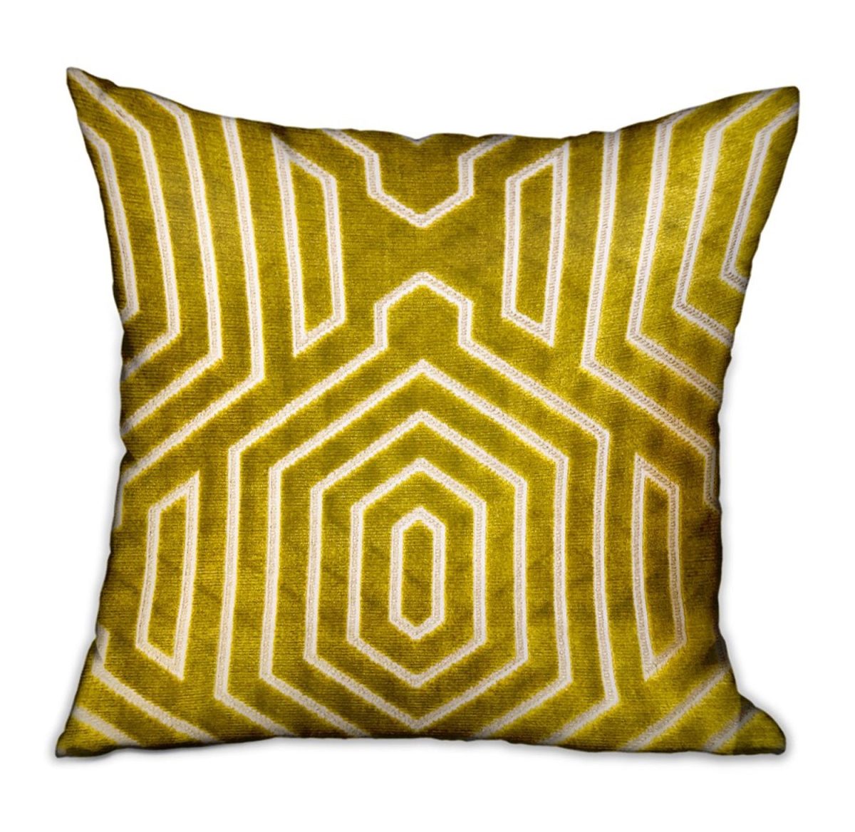 Plutus Brands PBRA2347-2020-DP 20 x 20 in. Goldenrod Velvet Gold Geometric Luxury Throw Pillow