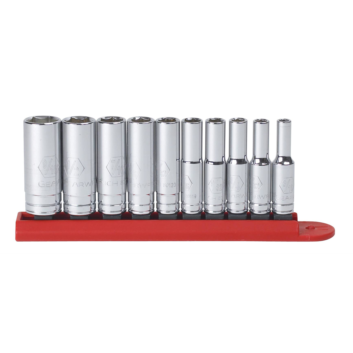 GearWrench KDT80305S-06 0.25 in. Drive 6 Point Mid Length SAE Socket Set - 10 Piece