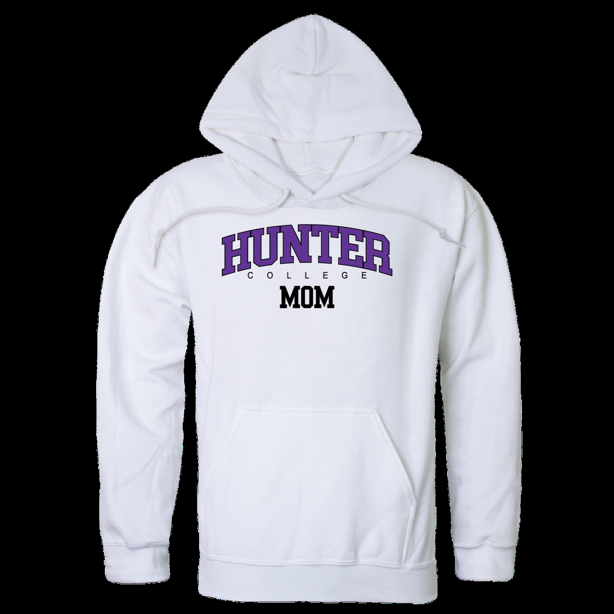 W Republic 565-654-WHT-05 Hunter College Hawks Mom Hoodie&#44; White - 2XL