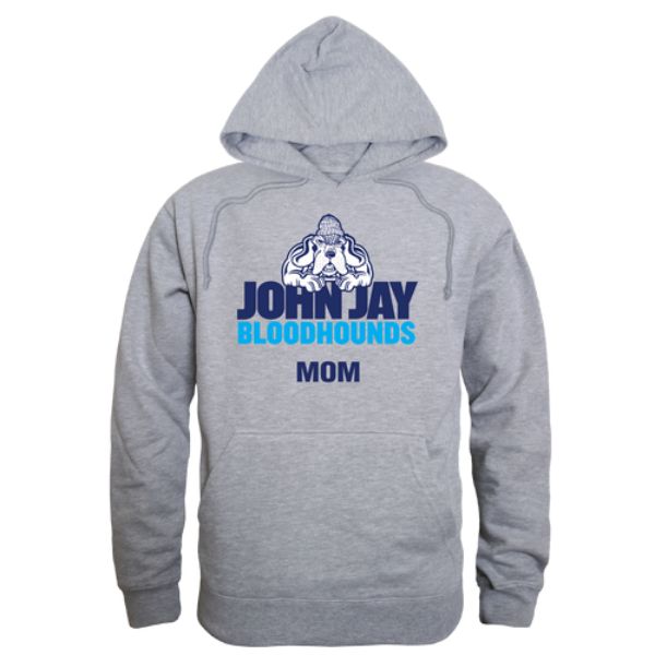W Republic 565-656-HGY-05 John Jay College of Criminal Justice Bloodhounds Mom Hoodie&#44; Heather Grey - 2XL