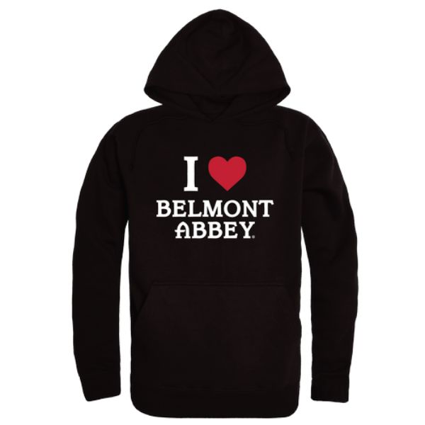 W Republic 553-616-BLK-05 Belmont Abbey College Crusaders I Love Hoodie&#44; Black - 2XL