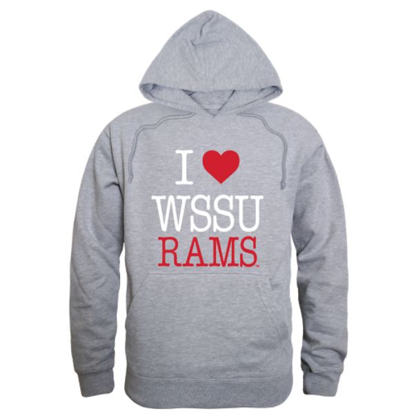 W Republic 553-607-HGY-04 Winston-Salem State University Rams I Love Hoodie&#44; Heather Grey - Extra Large