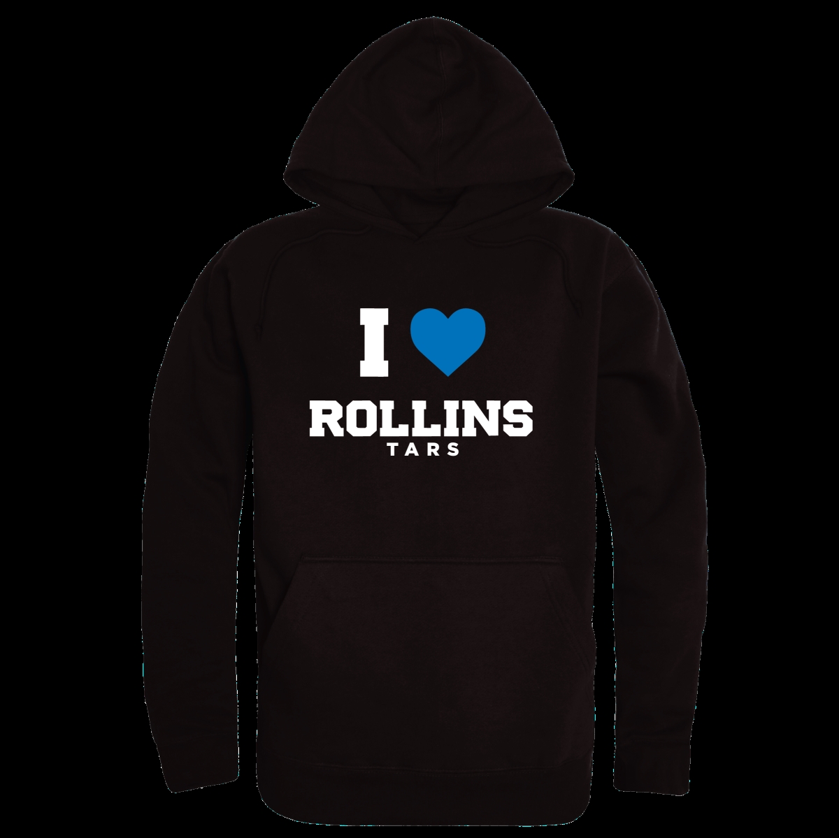 W Republic 553-577-BLK-05 Rollins College Tars I Love Hoodie&#44; Black - 2XL
