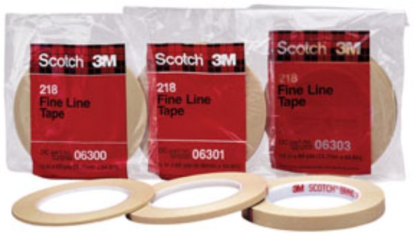 3M MMM-6301 0.25 in. x 60 Yards Fineline Tape&#44; Green - 218 per Roll