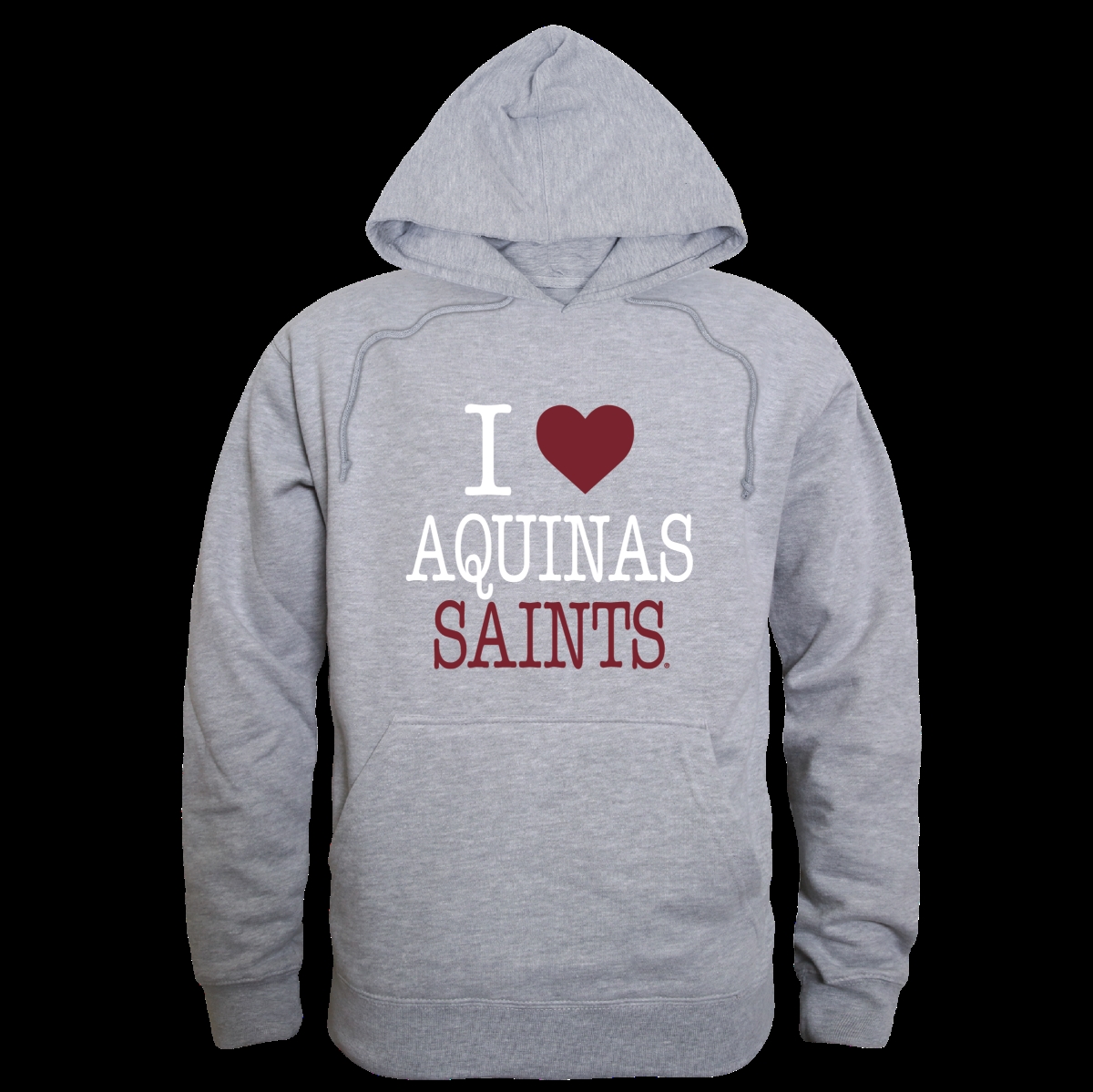 W Republic 553-611-HGY-02 Aquinas College Saints I Love Hoodie&#44; Heather Grey - Medium