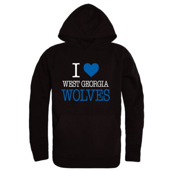 W Republic 553-713-BLK-03 University of West Georgia Wolves Wolves I Love Hoodie&#44; Black - Large