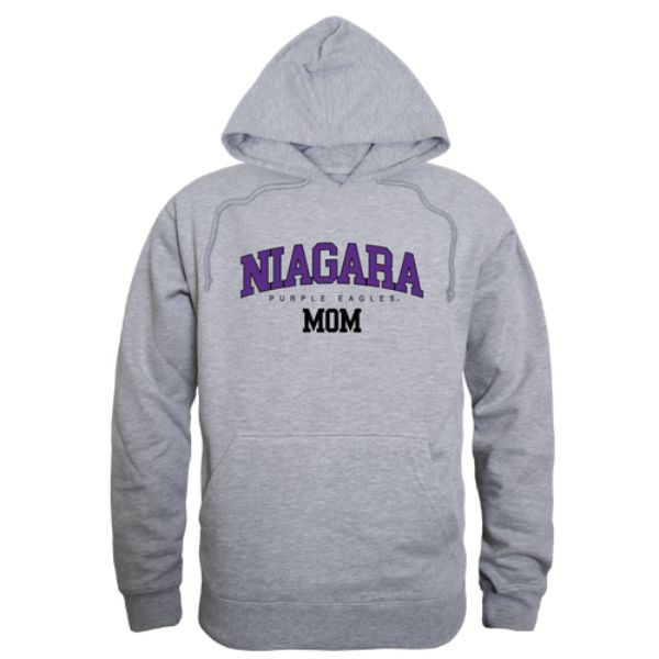 W Republic 565-723-HGY-02 Niagara University Purple Eagles Mom Hoodie&#44; Heather Grey - Medium