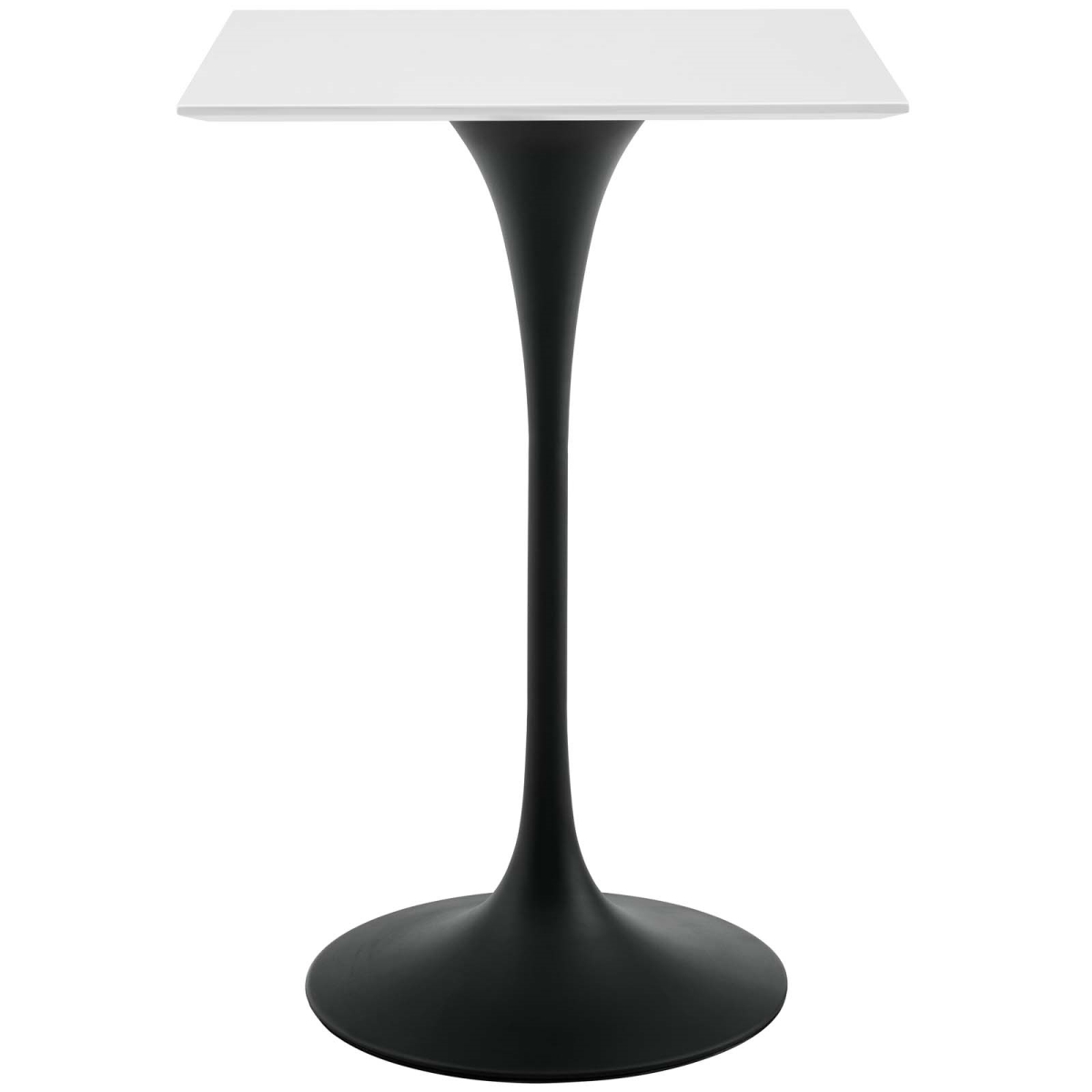 Modway Furniture EEI-3546-BLK-WHI 28 in. Lippa Wood Top Bar Table, Black White - Square