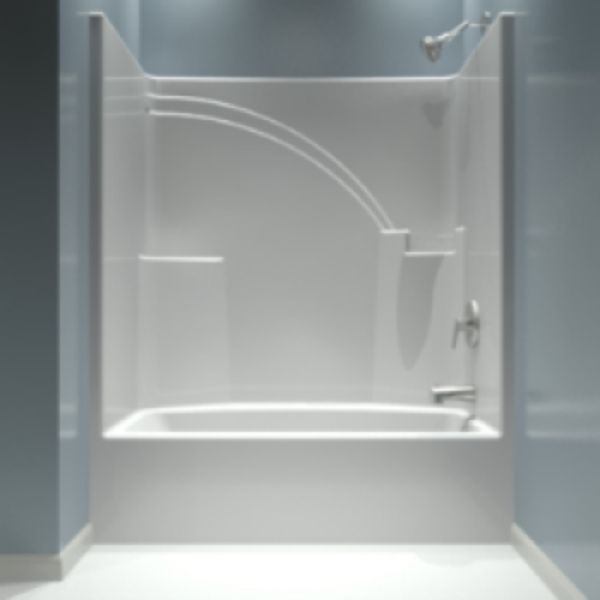 Diamond 123313R 60 x 33 in. TB603377R-WH 60X33 Tub & Shower with Right Hand Drain&#44; White