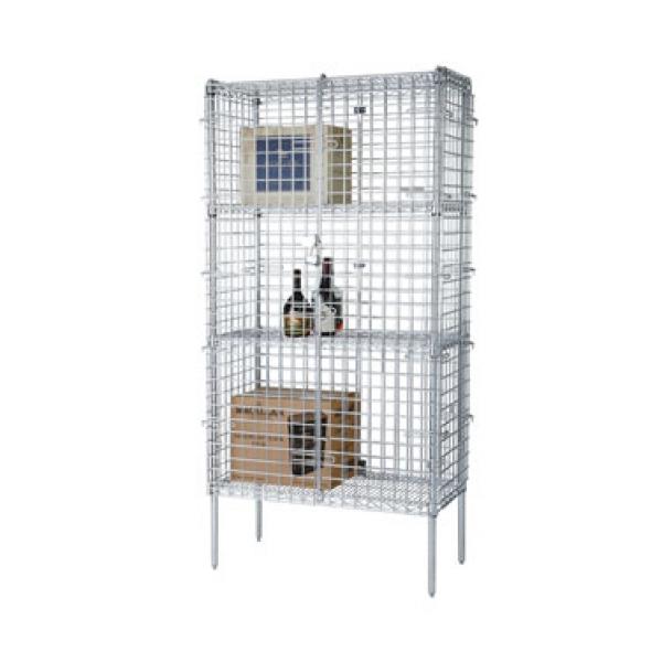 JaggedDesigns 18 in. W x 60 in. L x 63 in. H Security Cage - Chrome