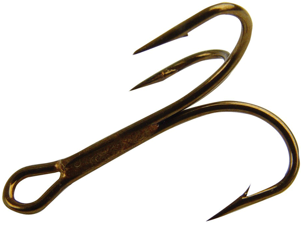 Mustad 3551DT-6 by 0-25 Duratin Ringeye Sport Treble Hook, Size 6 - Box of 25