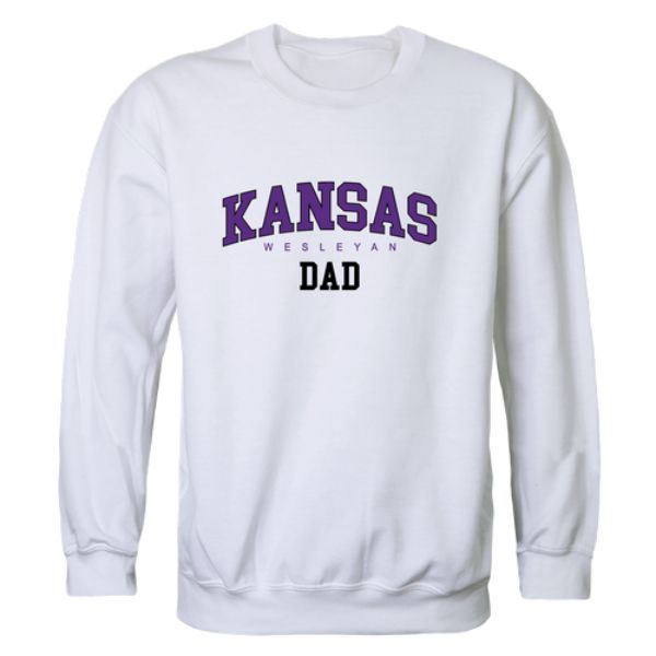 W Republic 562-658-WHT-05 Kansas Wesleyan University Coyotes Dad Crewneck Sweatshirt&#44; White - 2XL