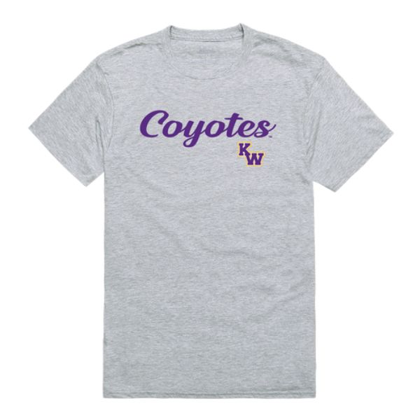 W Republic 554-658-HGY-01 Kansas Wesleyan University Coyotes Script T-Shirt&#44; Heather Grey - Small