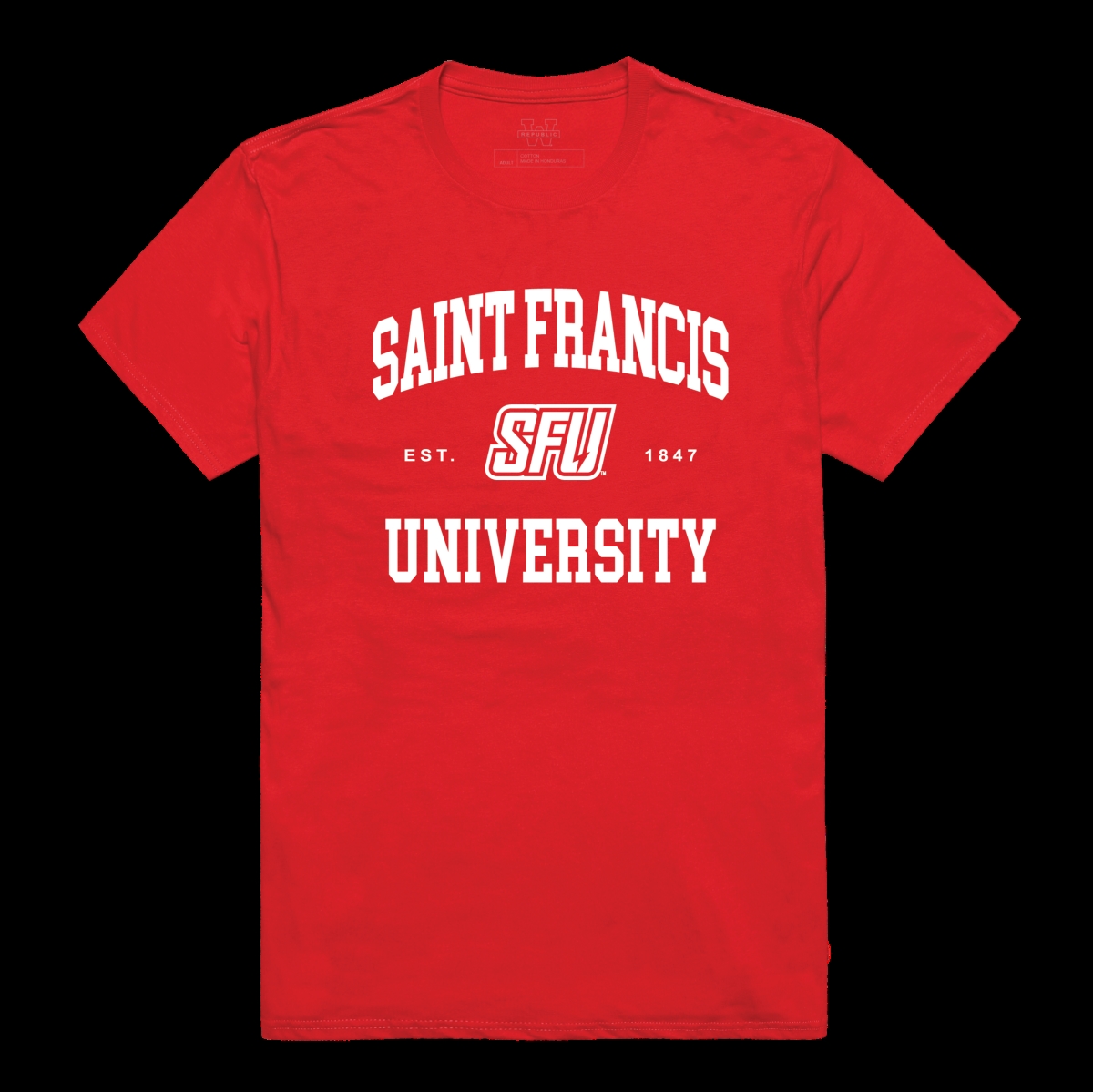W Republic 526-669-RED-04 Saint Francis University Red Flash Seal College T-Shirt&#44; Red - Extra Large