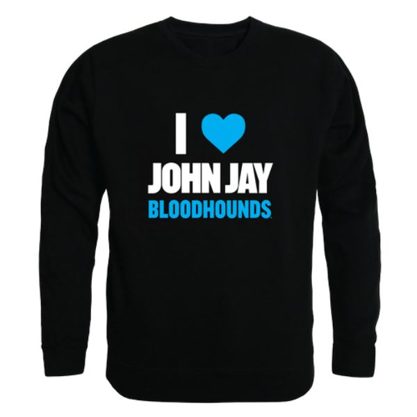 W Republic 552-656-BLK-04 John Jay College Bloodhounds I Love Crewneck Sweatshirt&#44; Black - Extra Large