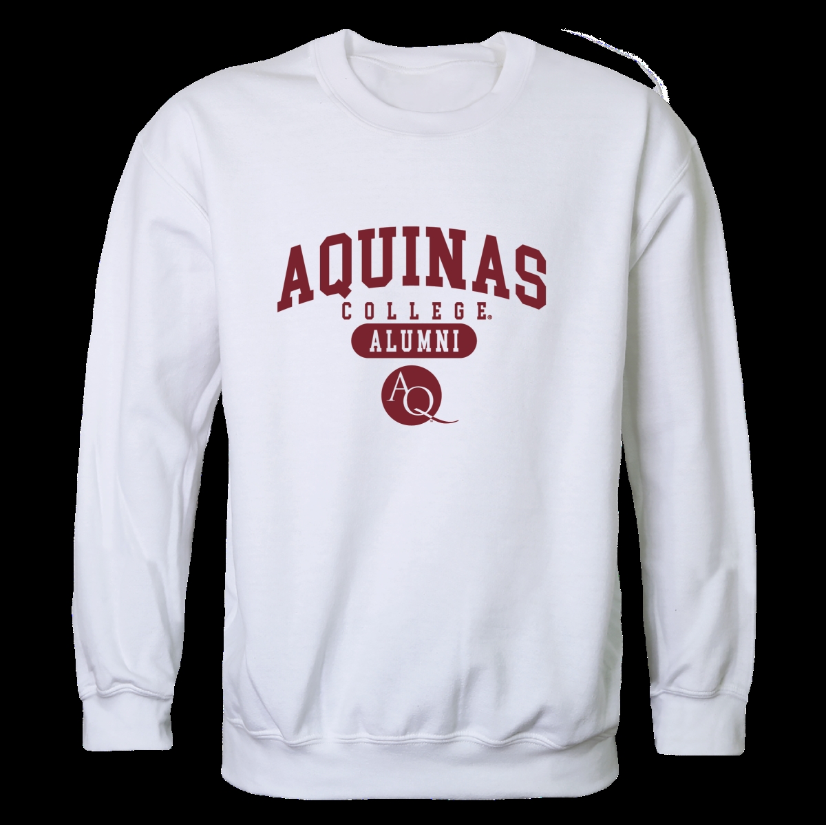 W Republic 560-611-WHT-04 Aquinas College Saints Alumni Fleece Pullover Crewneck Sweatshirt&#44; White - Extra Large