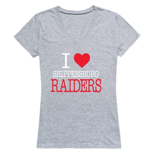 W Republic 550-584-HGY-03 Shippensburg University Raiders I Love Women T-Shirt&#44; Heather Grey - Large